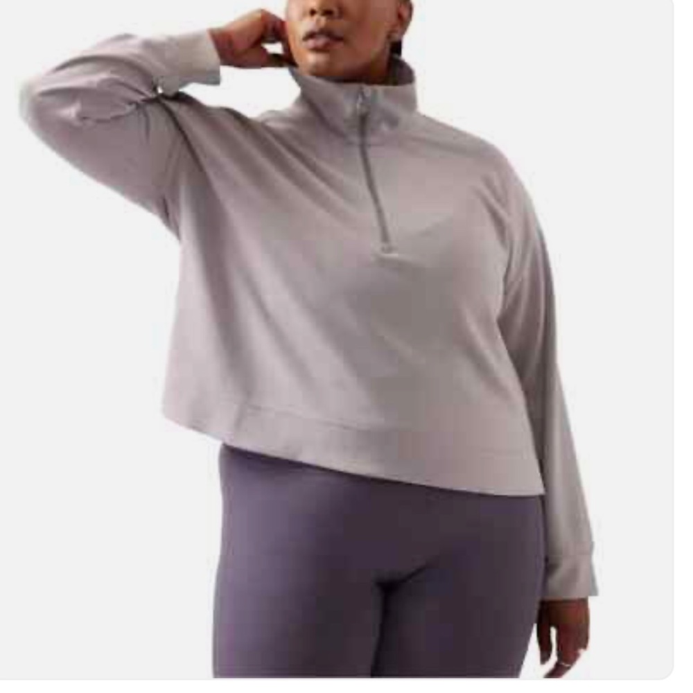Athleta Softside Light Gray Pullover - image 1